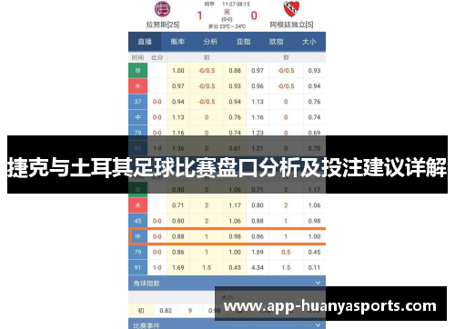 捷克与土耳其足球比赛盘口分析及投注建议详解